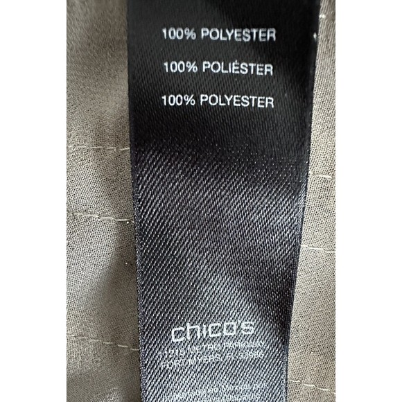 Travelers Collection Chicos sz 2 Beige silver Open Front Semi Sheer Jacket XL - Picture 6 of 8